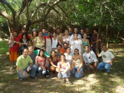A turma de mestrandos com o prof.  Pinheiro Machado Filho, coordenador do programa, e a Coordenação Pedagógica